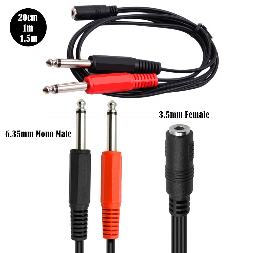 Cable Extension 3.5 - 6.35mm macho para 2 6.35mm 3.5mm