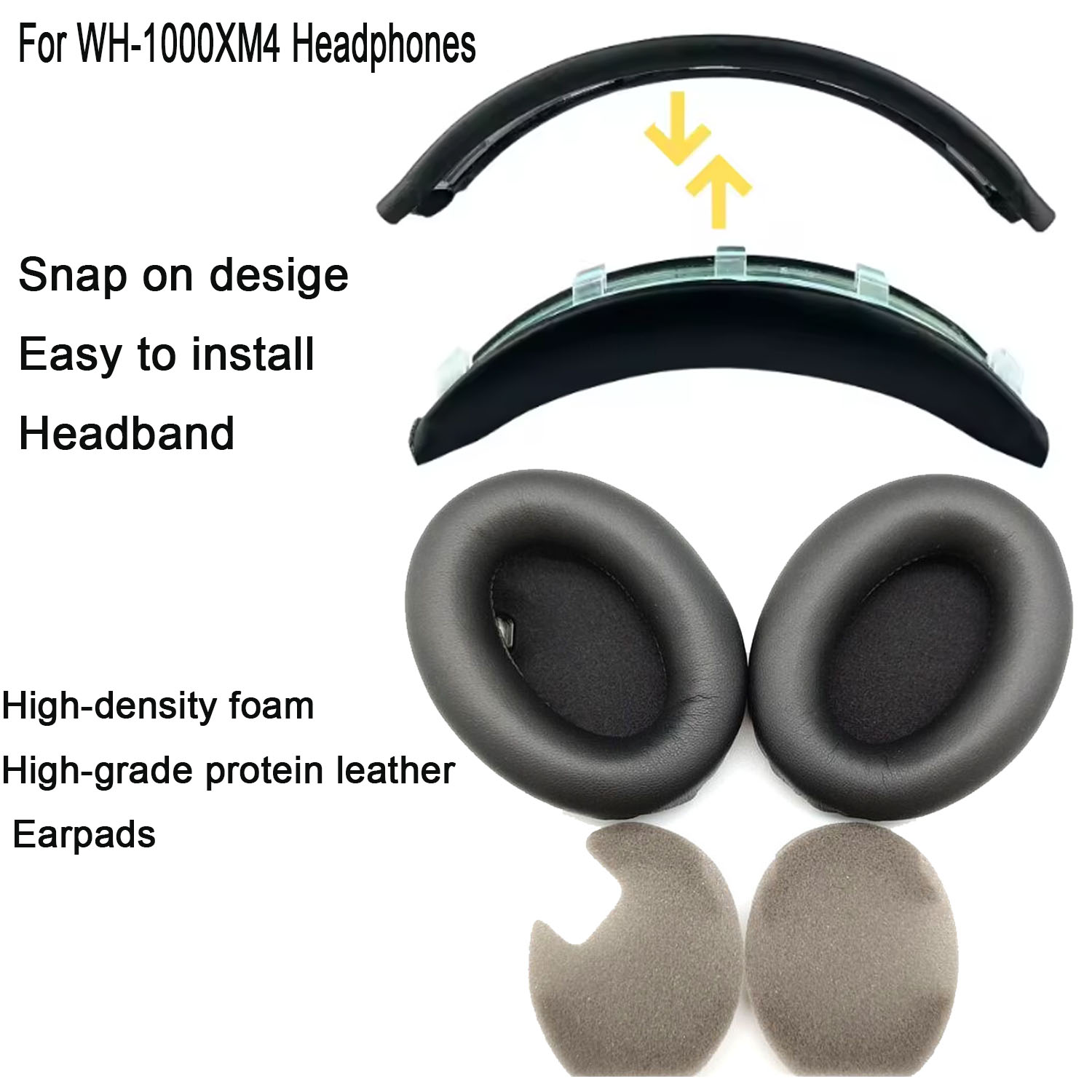 Sony Headphone Wh-1000Xm4 - Wh1000xm4 fácil instalar bandana earpads para