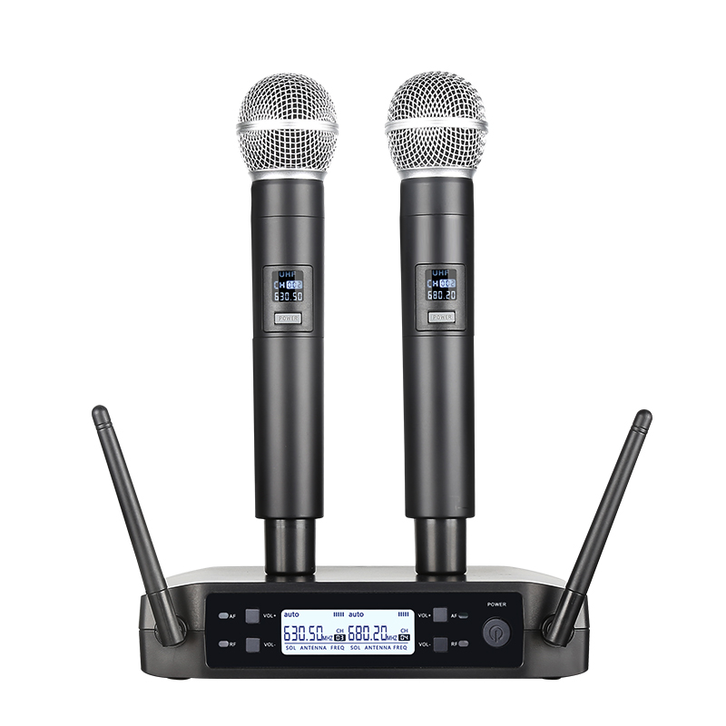 Shure Mic Sm7B - Microfone sem fio portátil, canais duplos,