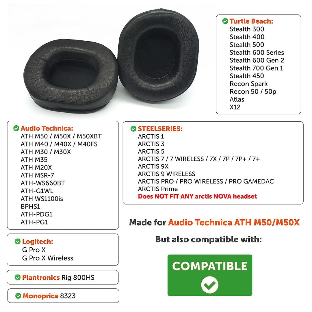 Almofadas de substituição de p - Audio Technica Headphone Ath-M50X avaliação e preço