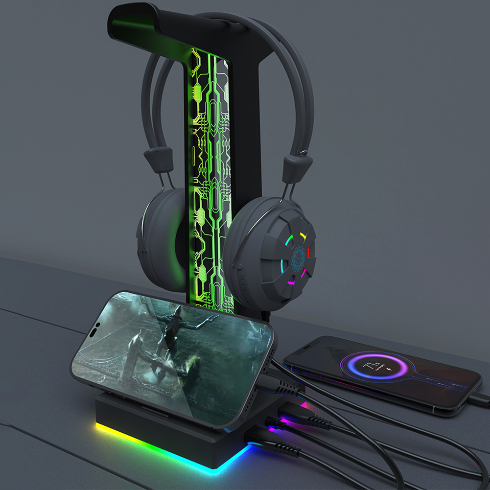 RGB Gaming Headphone Stand, Du - Headphone Stand Desk avaliação e preço